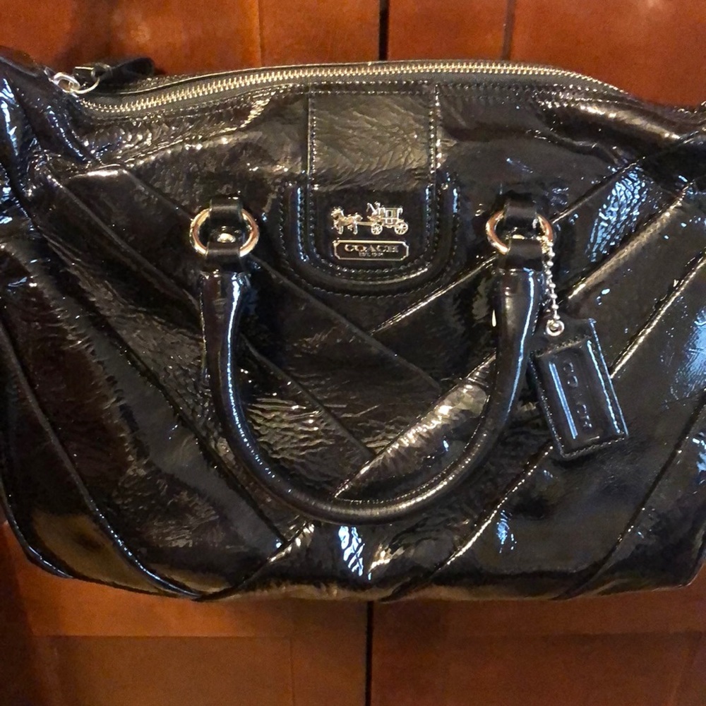 Coach NWT black patent handbag
